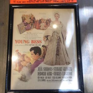 Framed 1957 handbill for Young Bess